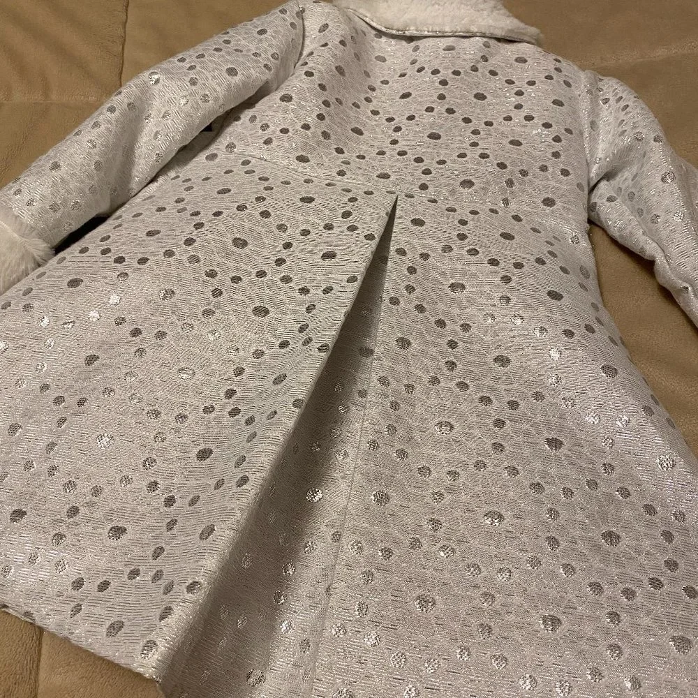 Nannette Baby Girl 2pc. White Sparkly Coat/Red Dress - Picture 15 of 15